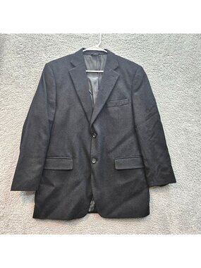 Pavone Mens Black Pure Cashmere Blazer Jacket Size 42 Regular Made In Chile